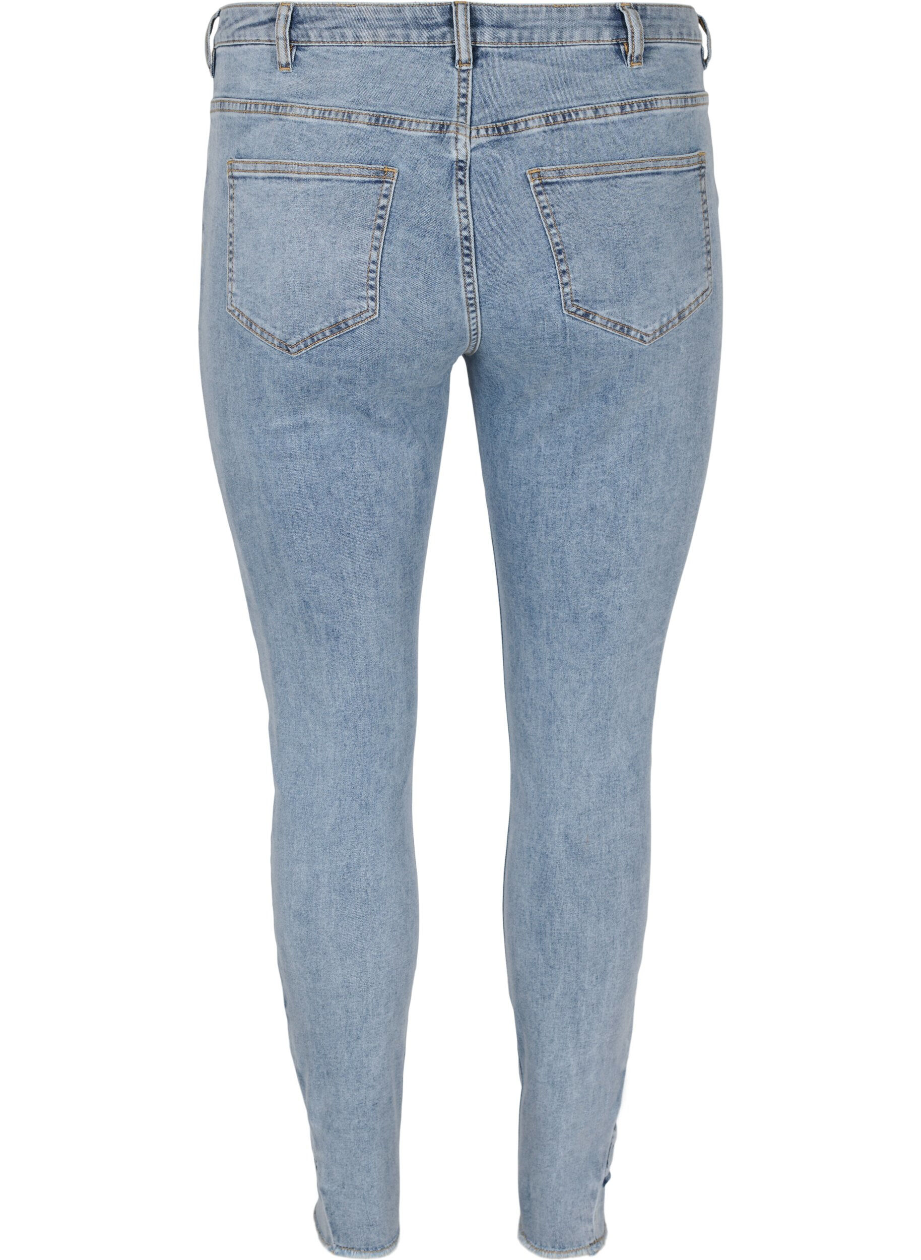 Zizzi Cropped Amy Jeans mit Schleifen, Light blue, Packshot image number 1
