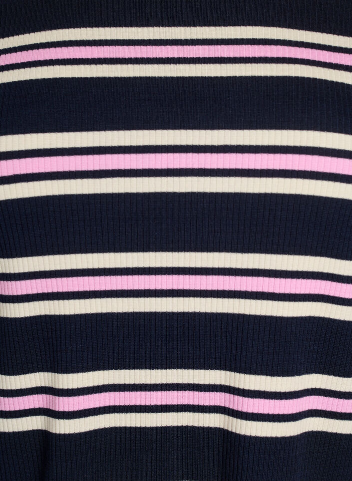 Lang&auml;rmeliges Nachtoberteil aus geripptem Jersey mit Streifen, Blau, Packshot image number 2