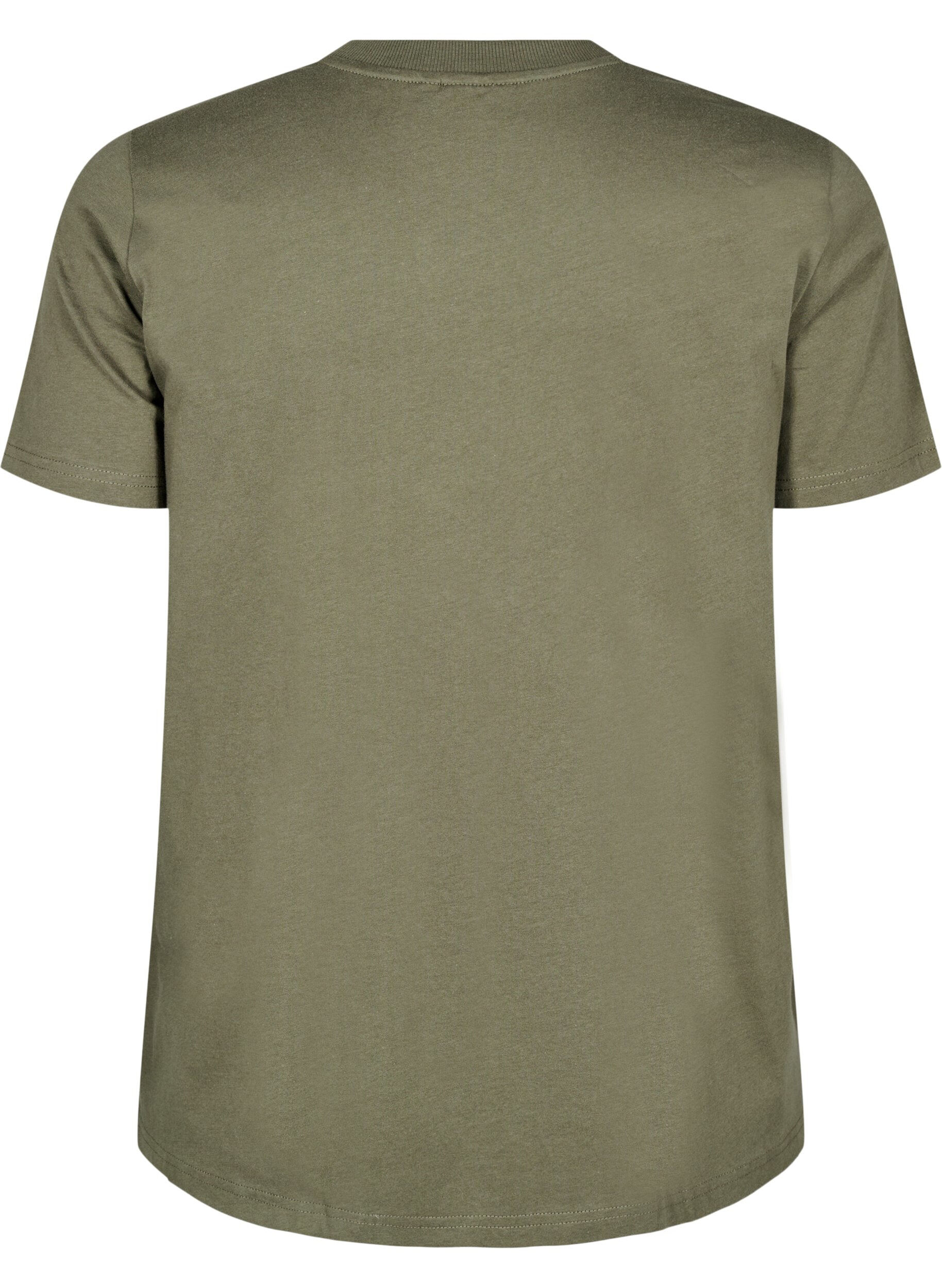 Zizzi Basic T-Shirt aus Baumwolle mit Rundhalsausschnitt, Gr&uuml;n, Packshot image number 1