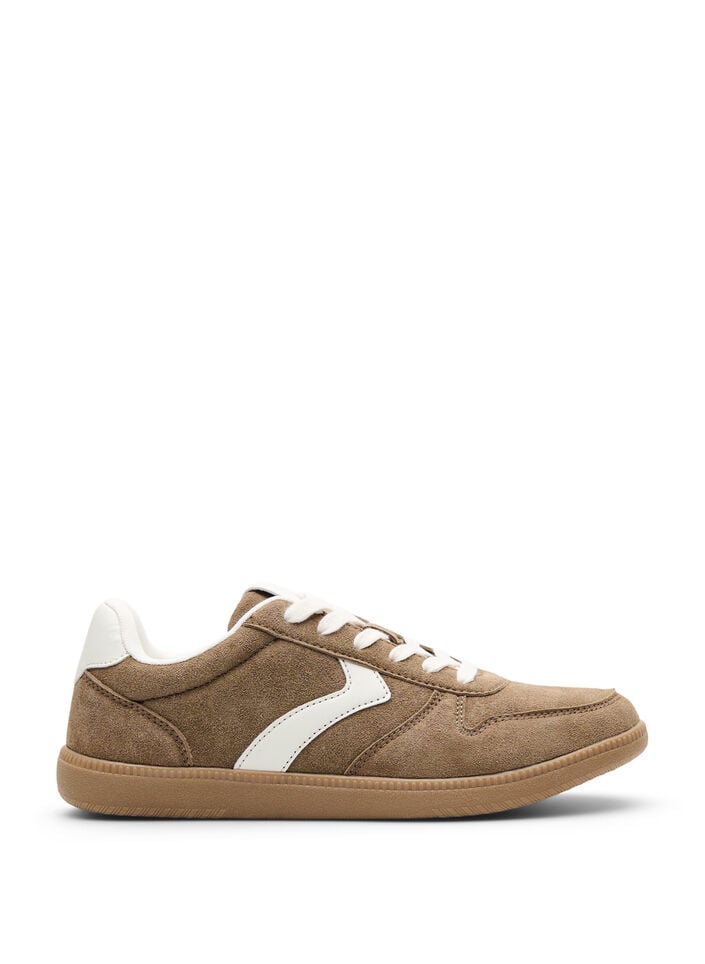 Sneaker aus Wildlederimitat, Braun, Packshot image number 0