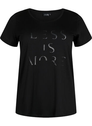 Trainings-T-Shirt mit Print, Black w.Less Is More, Packshot image number 0