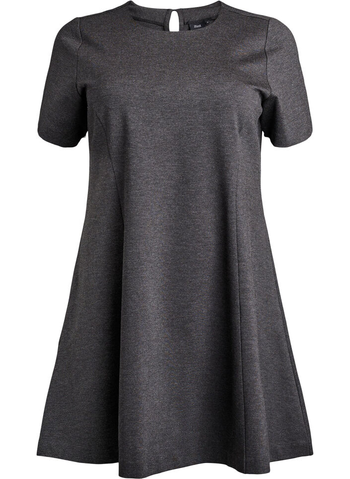 Kurzes A-Linien Kleid aus Jersey, Grau, Packshot image number 0