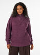 Strickpullover mit hohem Kragen und Rei&szlig;verschluss, Lila, Model image number 0
