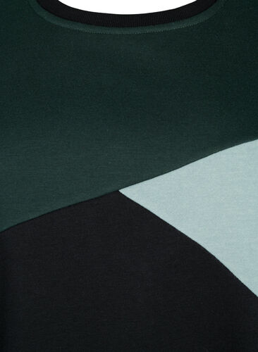 Langer Pullover mit Farbblock-Muster, Scarab Color Block, Packshot image number 2