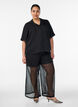 Gepunktete Hemdbluse mit Revers, Schwarz, Model image number 1