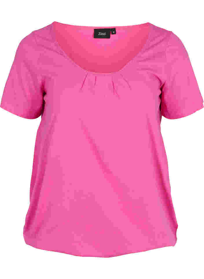 Kurzarm Baumwoll-T-Shirt, Raspberry Rose, Packshot image number 0