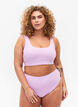 Bikini-Hose mit Krepp-Struktur, Lila, Model image number 0