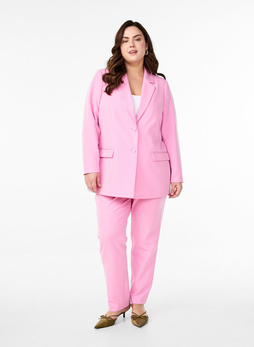 Klassischer Blazer mit Knopfverschluss, Pink, Model image number 1