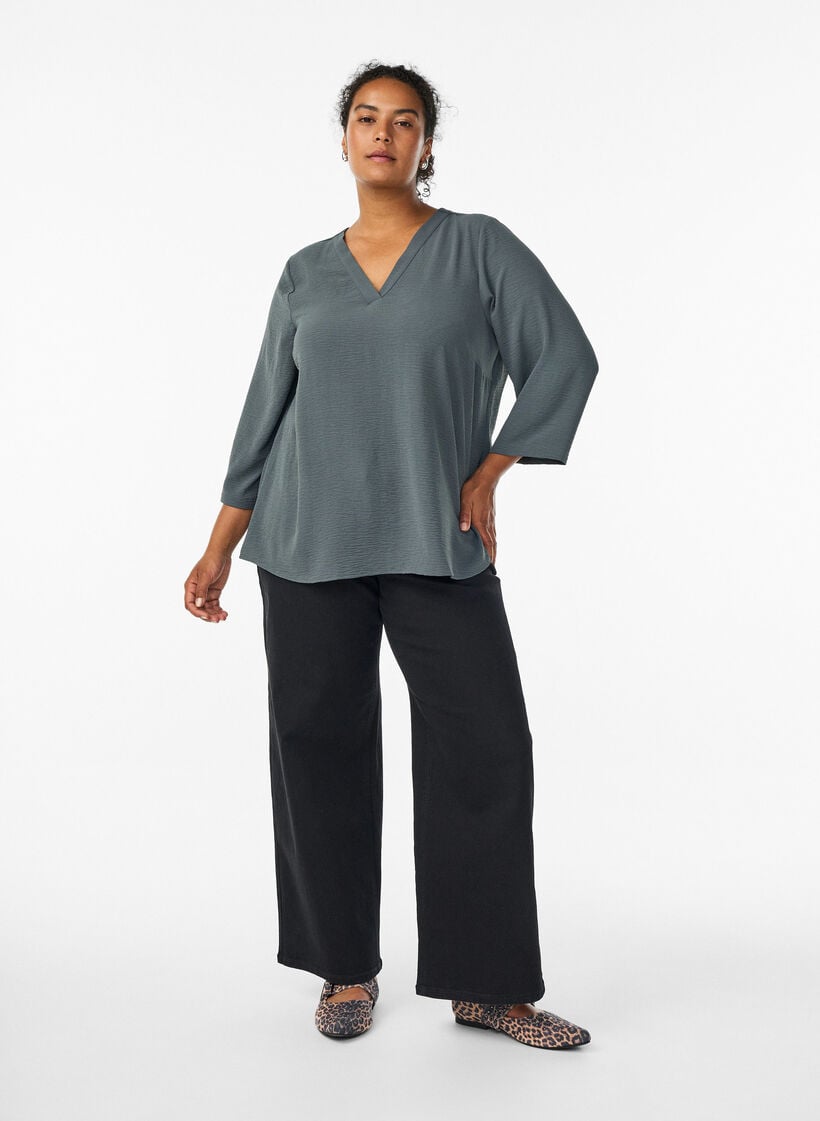 FLASH - Bluse mit 3/4-Ärmeln, Grün, Model image number 1