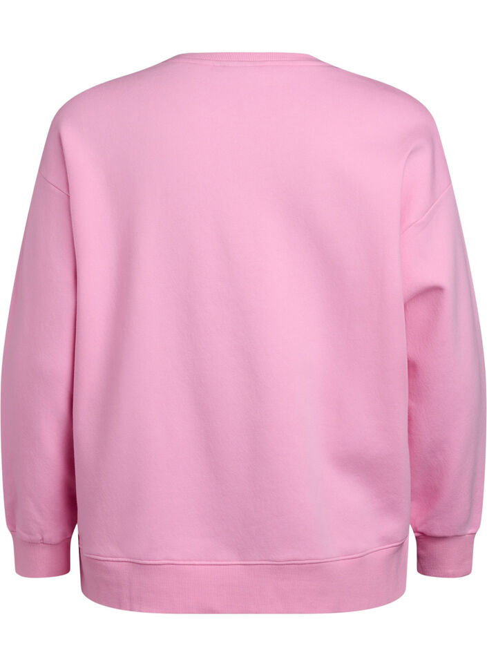 Sweatshirt mit Textaufdruck, Bubblegum, Packshot image number 1
