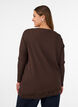 Jerseybluse mit asymmetrischem Spitzenbesatz, Braun, Model image number 2