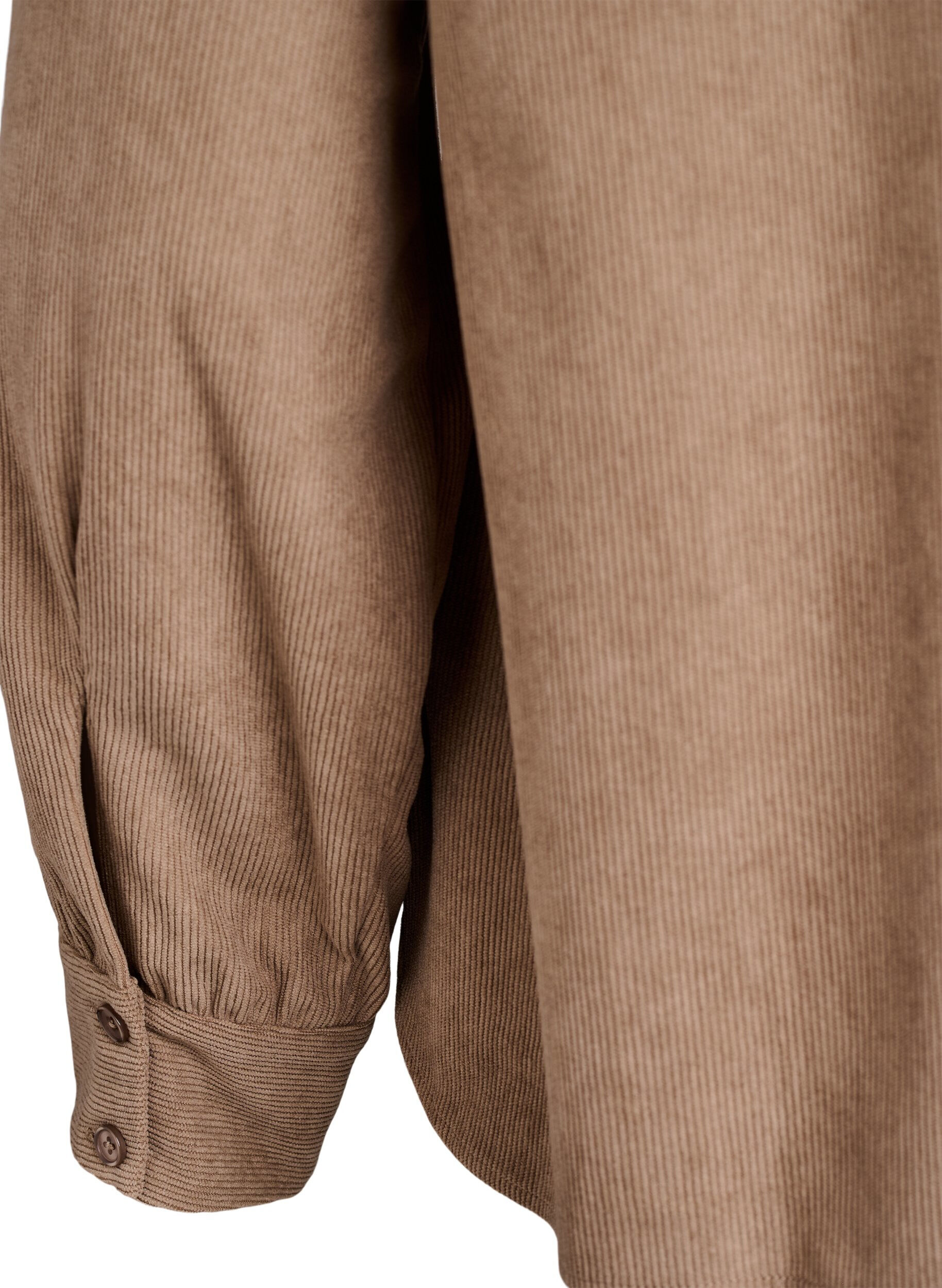 Zizzi Lang&auml;rmlige Bluse aus Cord, Braun, Packshot image number 3
