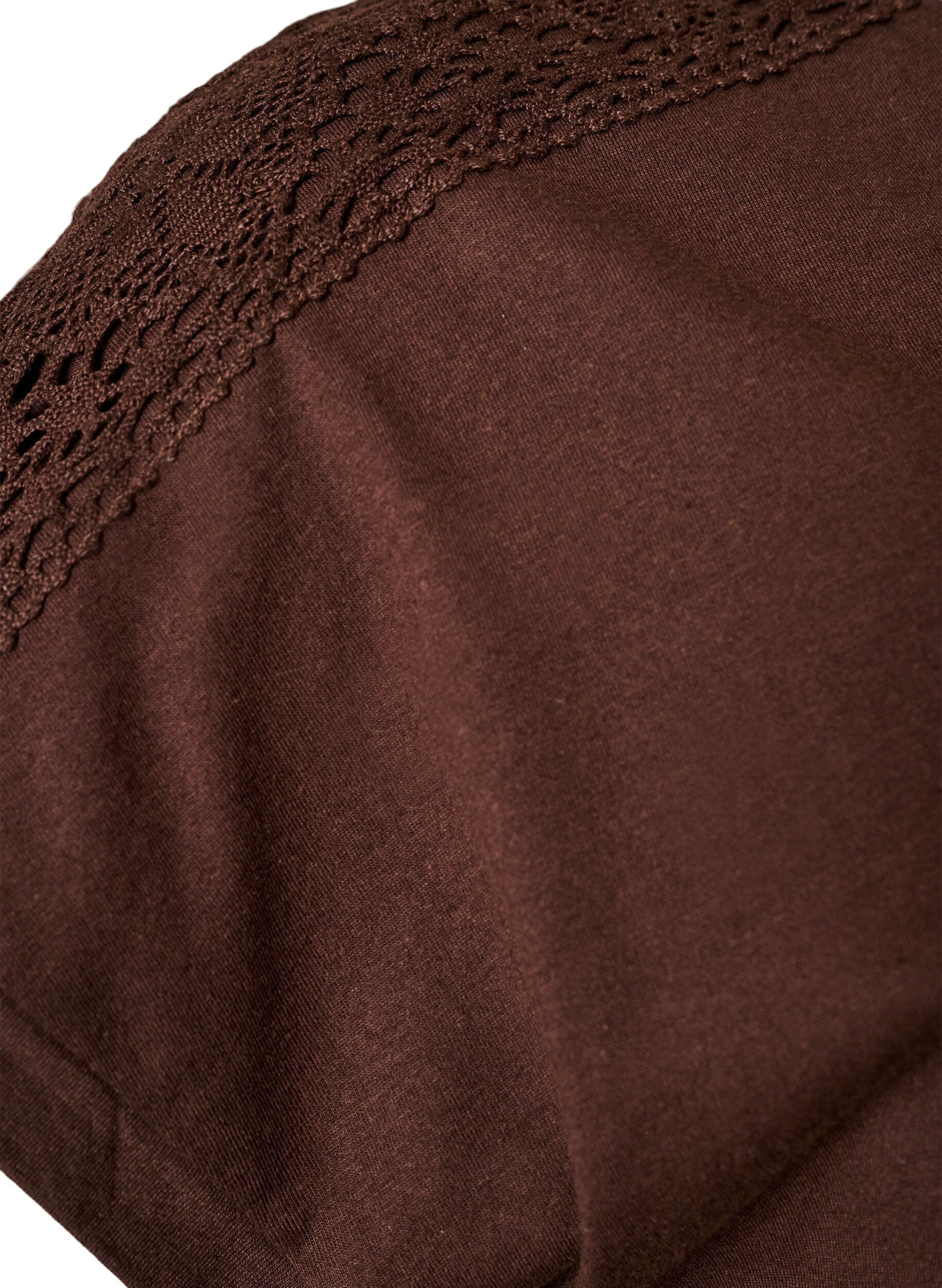 ZizziT-Shirt aus Baumwolle mit H&auml;keldetail, Braun, Packshot image number 3