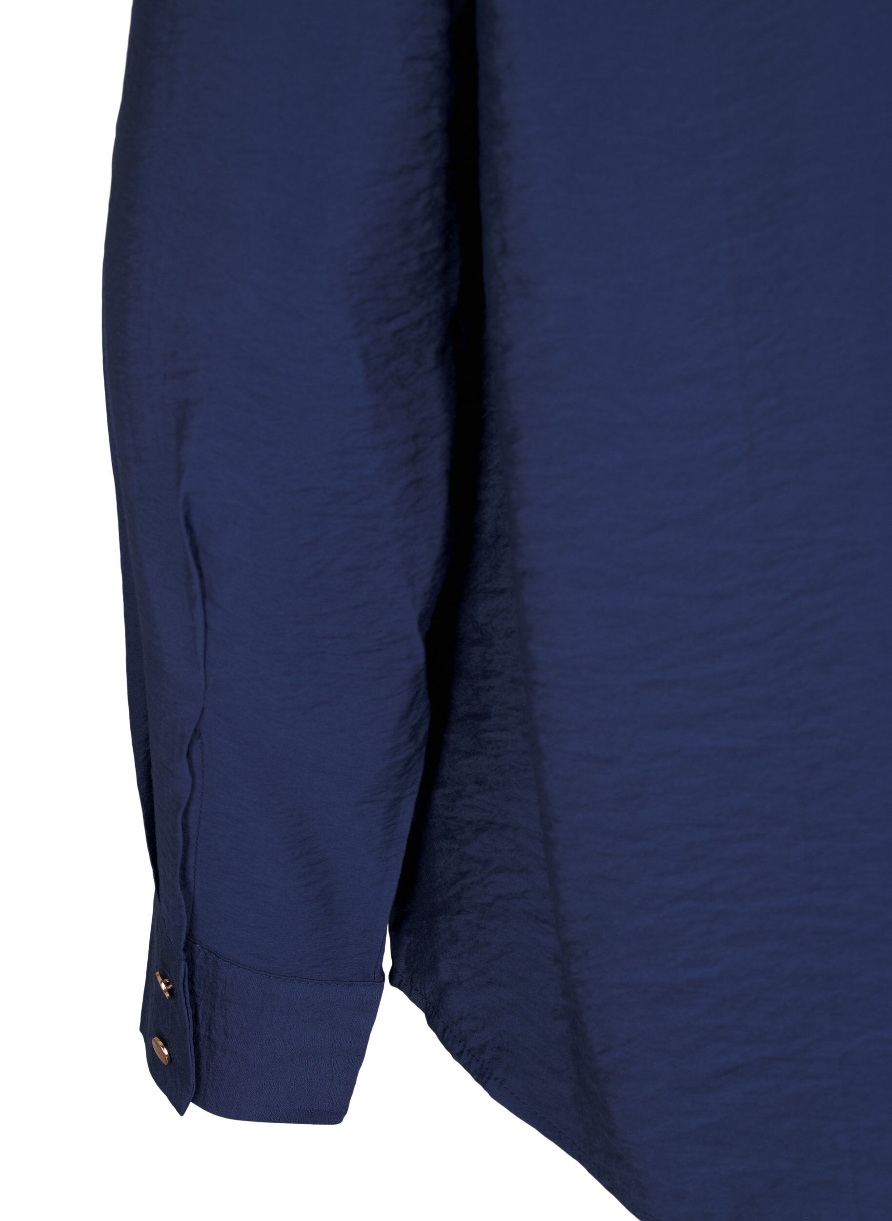 Zizzi Hemd mit Kragen und Brusttaschen, Blau, Packshot image number 3