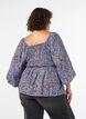 Bluse mit Smock und Karree-Ausschnitt, Blau, Model image number 2