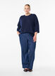 Ripppullover mit 3/4-&Auml;rmeln, Blau, Model image number 1