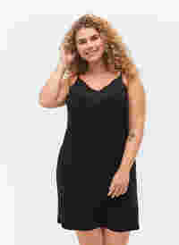 Nachthemd aus Viskose mit Spitze, Black, Model