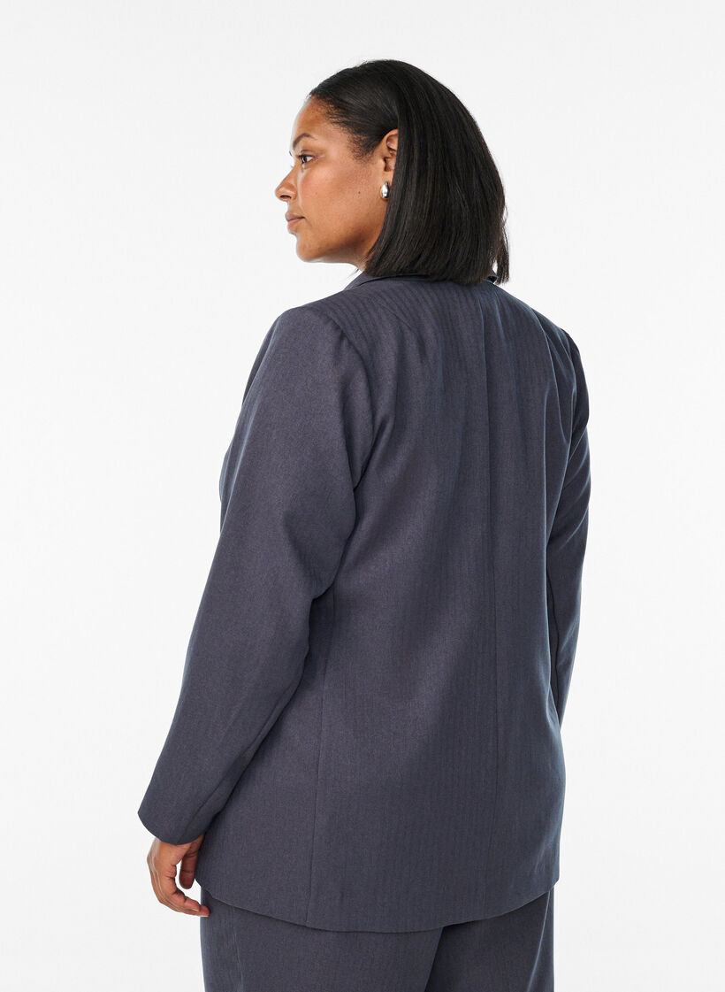 Klassischer Blazer mit Taschen, Grau, Model image number 2