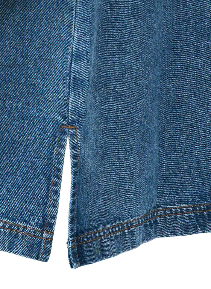 Kurzes Jeanskleid in A-Linie mit langen Ärmeln, Blue Denim, Packshot image number 2
