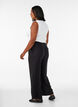 Viskosehose mit elastischem Bund und geraden Beinen, Schwarz, Model image number 1