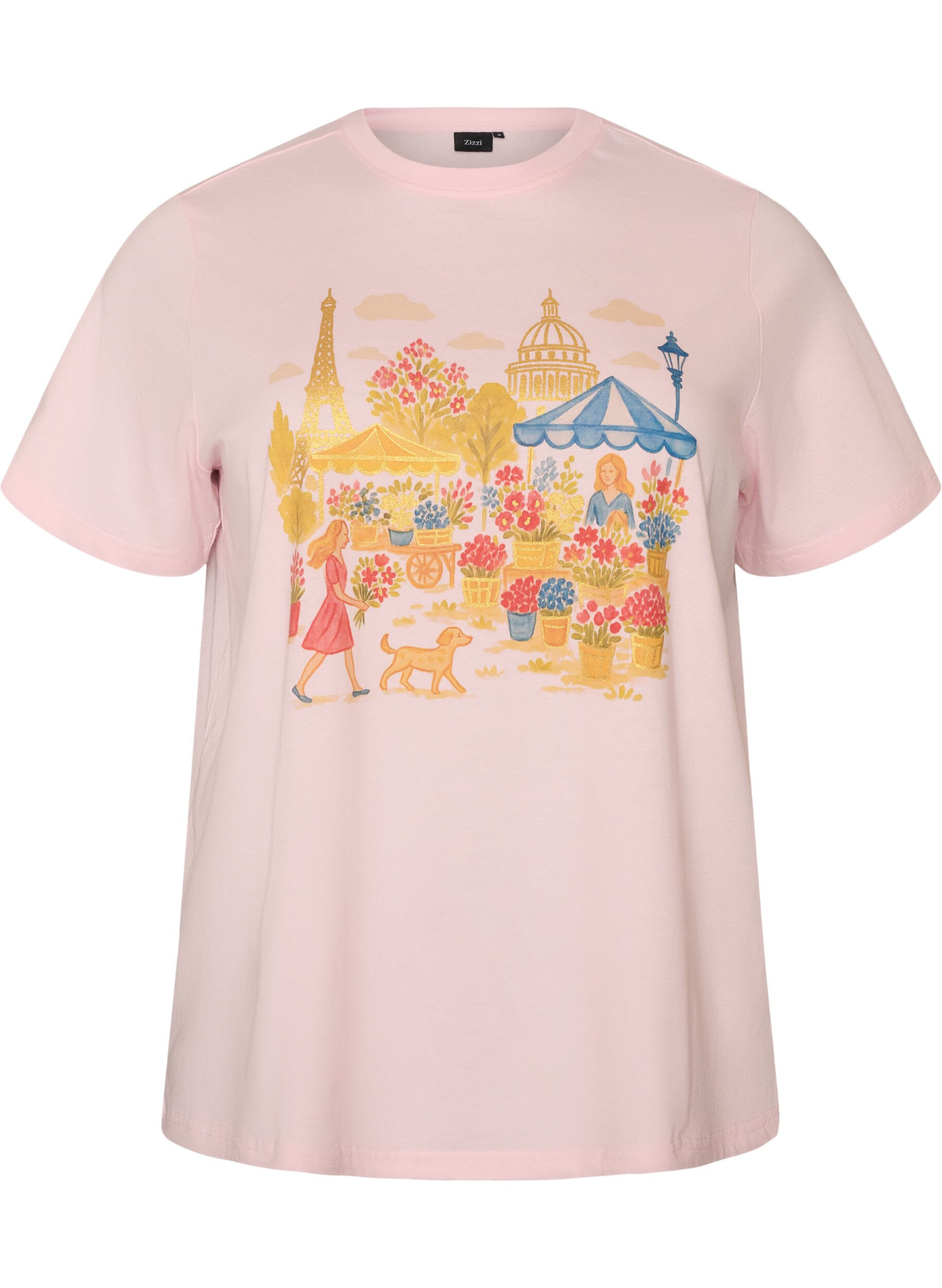 ZizziT-Shirt aus Bio-Baumwolle mit Frontprint, Rot, Packshot image number 0