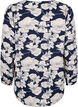  Hemdbluse mit V-Ausschnitt und Aufdruck, Navy B. Flower AOP, Packshot image number 1
