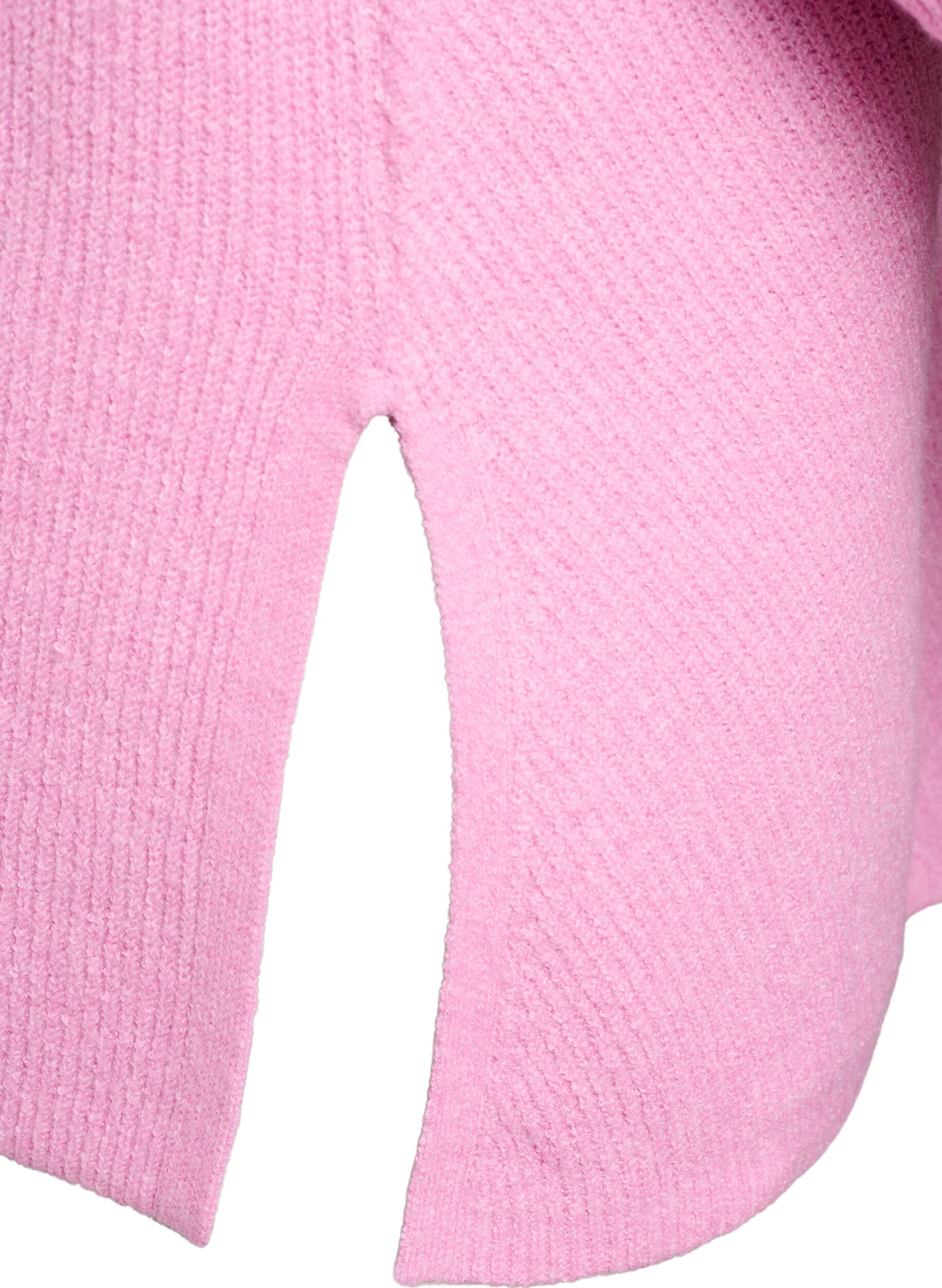 Zizzi Strickpullover mit Diagonalmuster und Raglan&auml;rmeln, Pink, Packshot image number 3