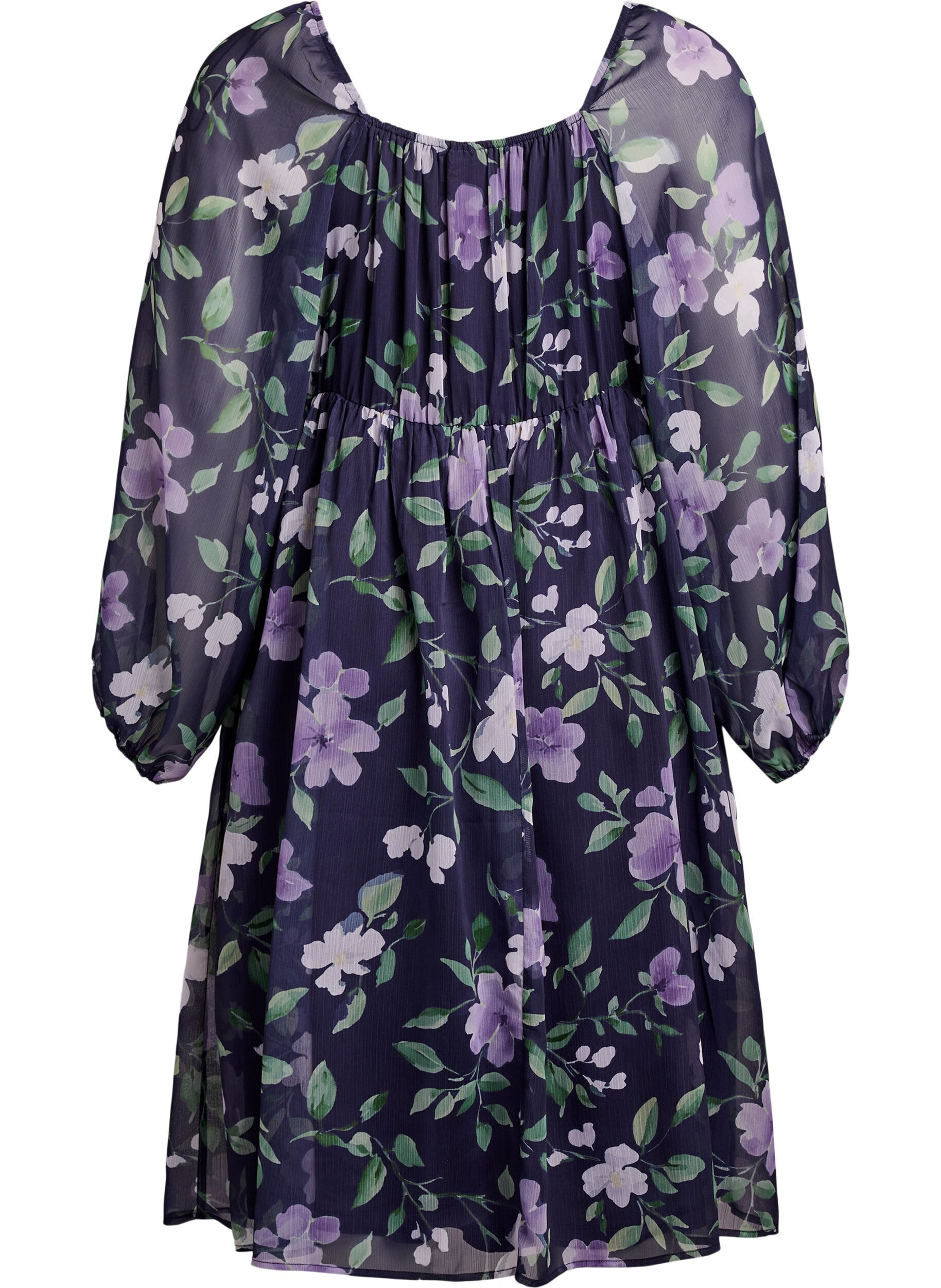 Zizzi Partykleid aus Chiffon mit langen &Auml;rmeln, Blau, Packshot image number 1