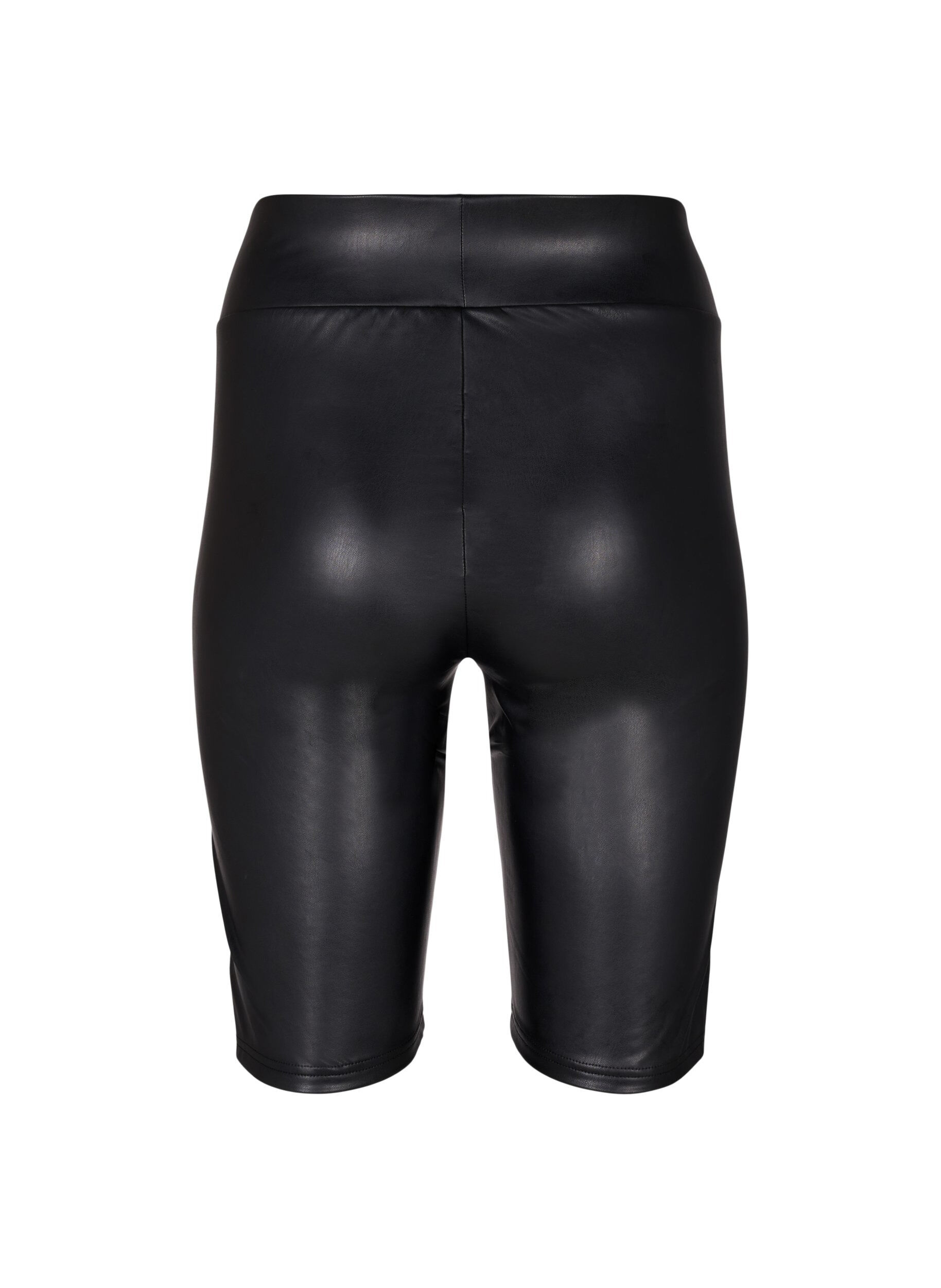 Zizzi Gl&auml;nzende, eng anliegende Shorts mit hoher Taille, Black, Packshot image number 1