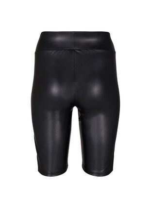 Glänzende, eng anliegende Shorts mit hoher Taille, Black, Packshot image number 1