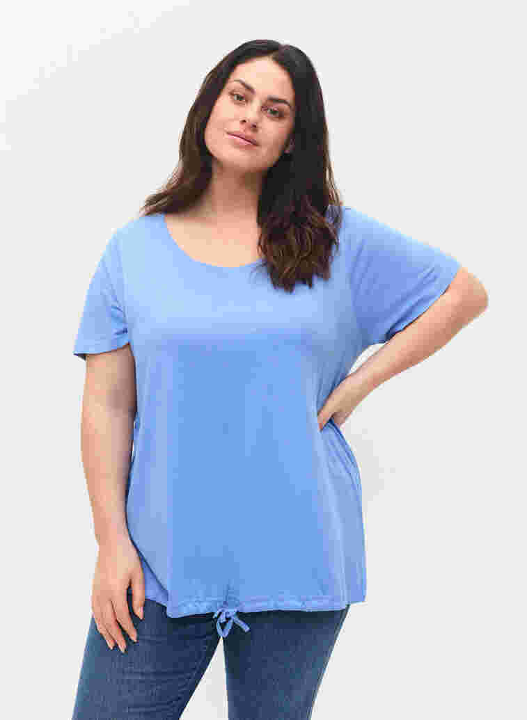 T-Shirt mit verstellbarem Saum, Ultramarine, Model image number 0