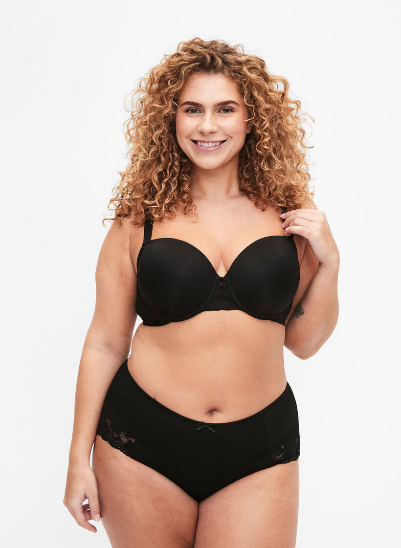 3er Pack Hipster-Panties mit Spitzenb&uuml;ndchen, Schwarz, Model image number 0