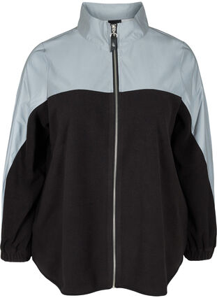 Sport-Cardigan mit Fleece und Reflektoren, Black, Packshot image number 0