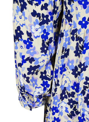 Viskosetunika mit Blumenprint und 3/4-Ärmeln, Blue Flower AOP, Packshot image number 3