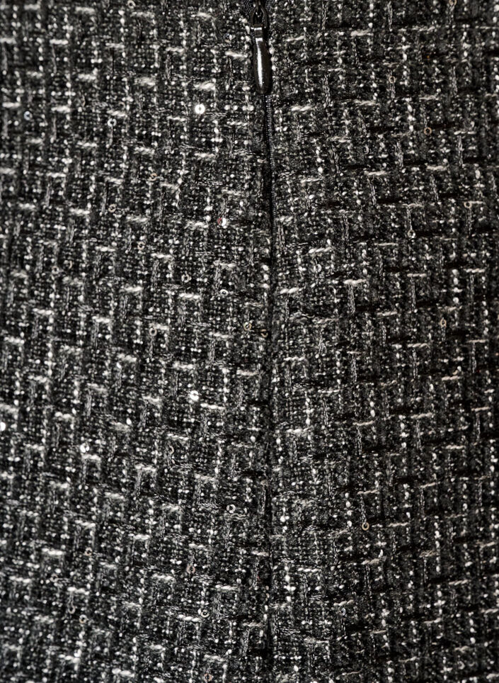 Kurzer Rock aus Boucl&eacute; mit Pailletten, Schwarz, Packshot image number 3