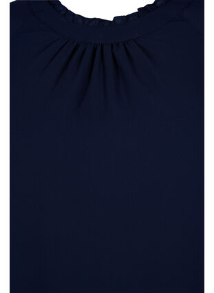 Bluse mit asymmetrischem Saum und 3/4 Ärmeln, Navy Blazer, Packshot image number 2