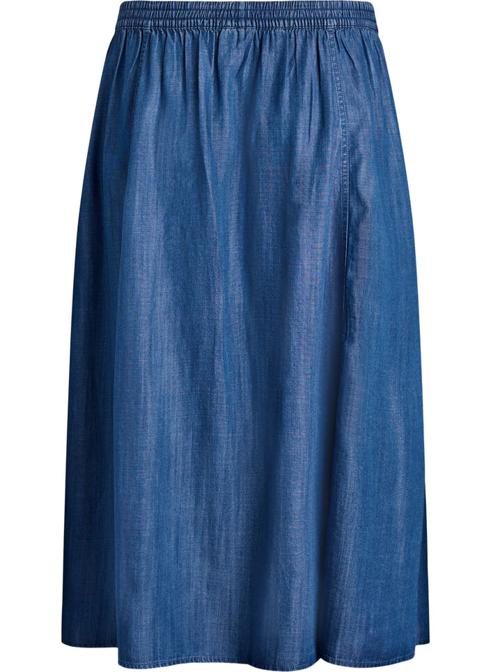 Maxirock aus Lyocell im Denim-Look, Blau, Packshot image number 1
