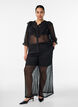 Lockere Hose aus Chiffon mit Punkten, Schwarz, Model image number 0