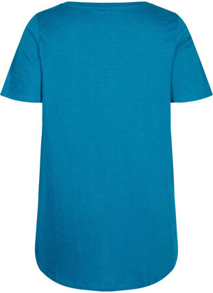 Kurzarm T-Shirt aus Baumwolle, Moroccan Blue, Packshot image number 1