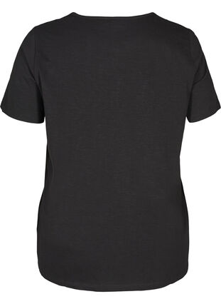 Kurzarm T-Shirt mit Lochstickerei, Black, Packshot image number 1
