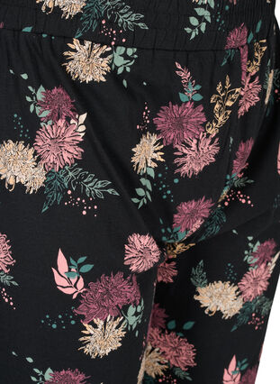 Bedruckte Schlafanzughose aus Bio-Baumwolle, Black AOP Flower, Packshot image number 2