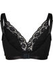 Baumwoll-Bralette mit Spitze, Schwarz, Packshot image number 1