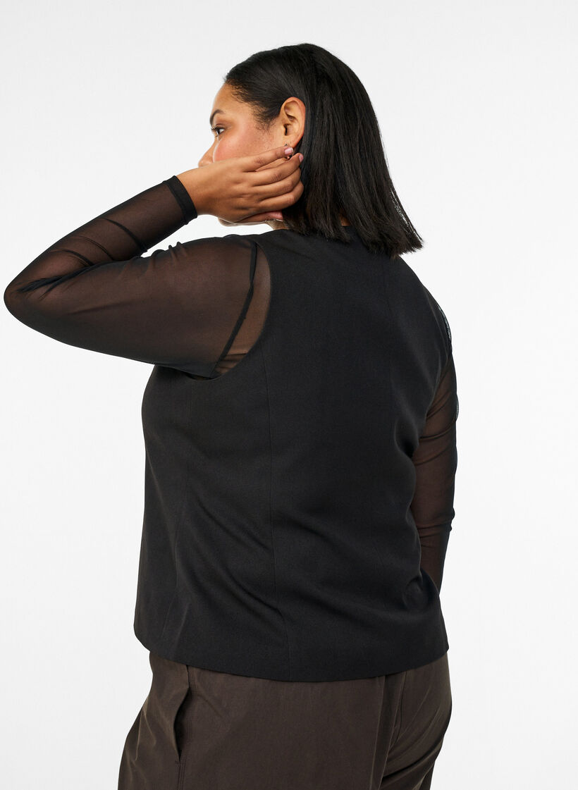 Weste mit Knopfverschluss, Schwarz, Model image number 2