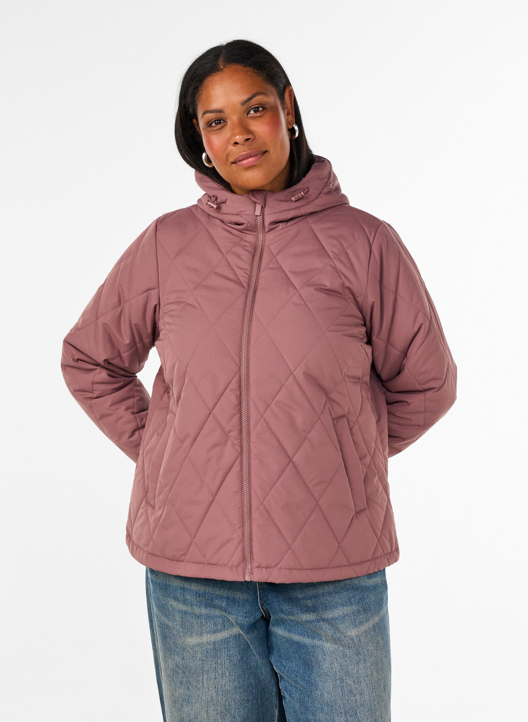 ZizziLeicht wattierte Jacke mit Rautensteppung, Rot, Model image number 0