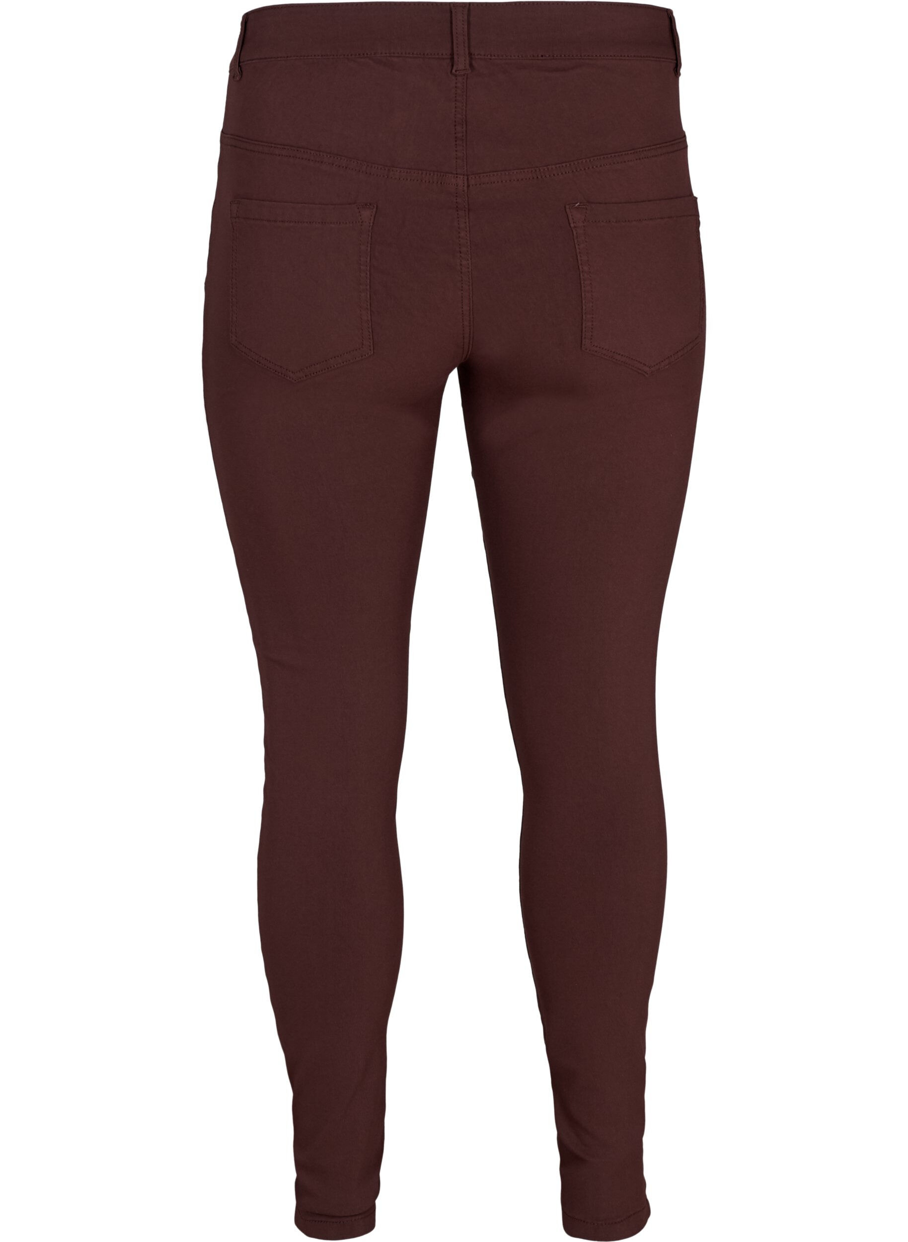 Zizzi Slim Fit Hose mit Hosentaschen, Dunkles Bordeaux, Packshot image number 1