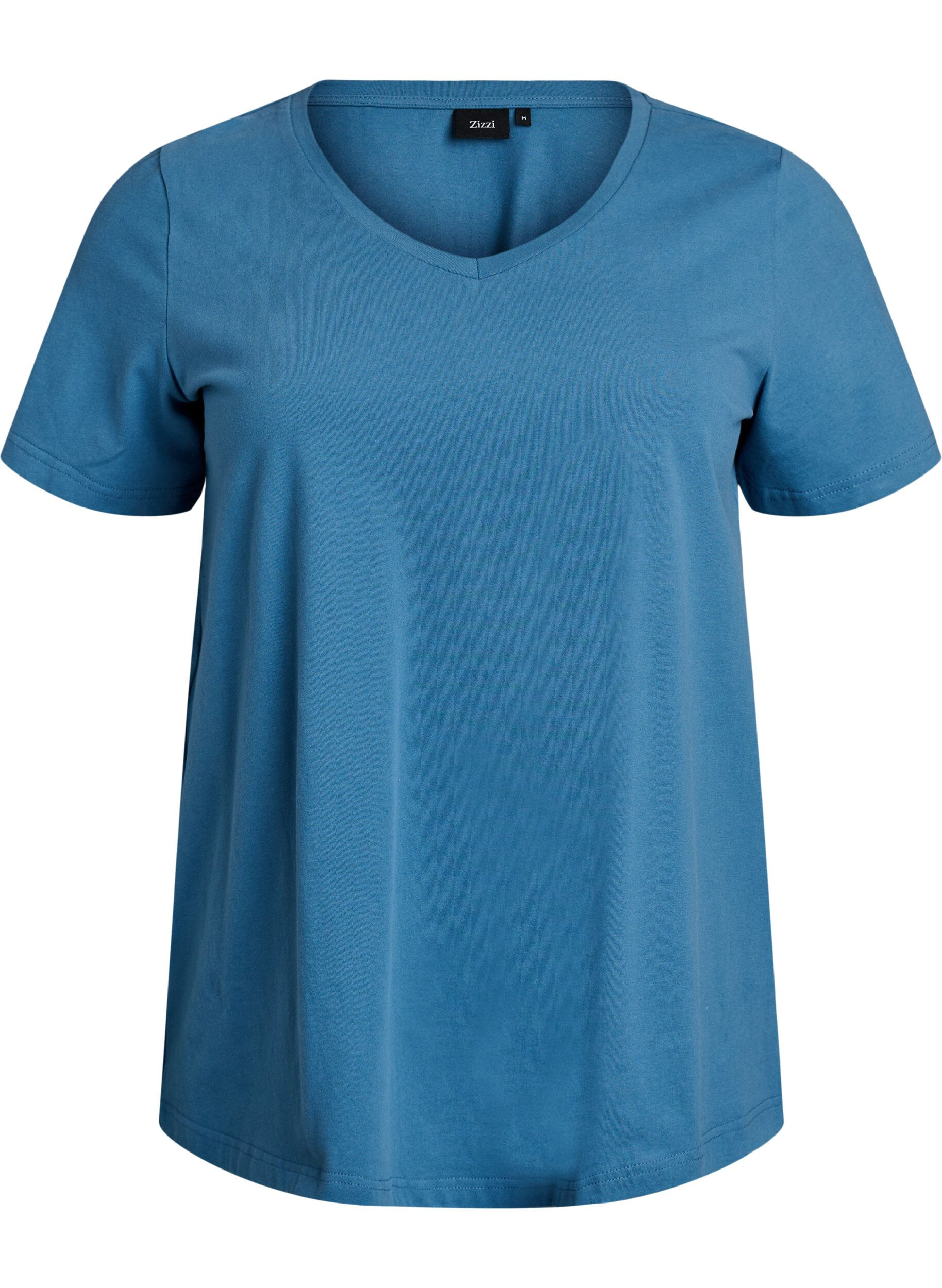 Einfarbiges Basic-T-Shirt aus Baumwolle