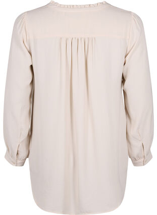 	 Langärmelige Bluse mit V-Ausschnitt, Warm Off-white, Packshot image number 1
