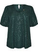 Paillettenbluse mit Ballon&auml;rmeln, Gr&uuml;n, Packshot image number 0