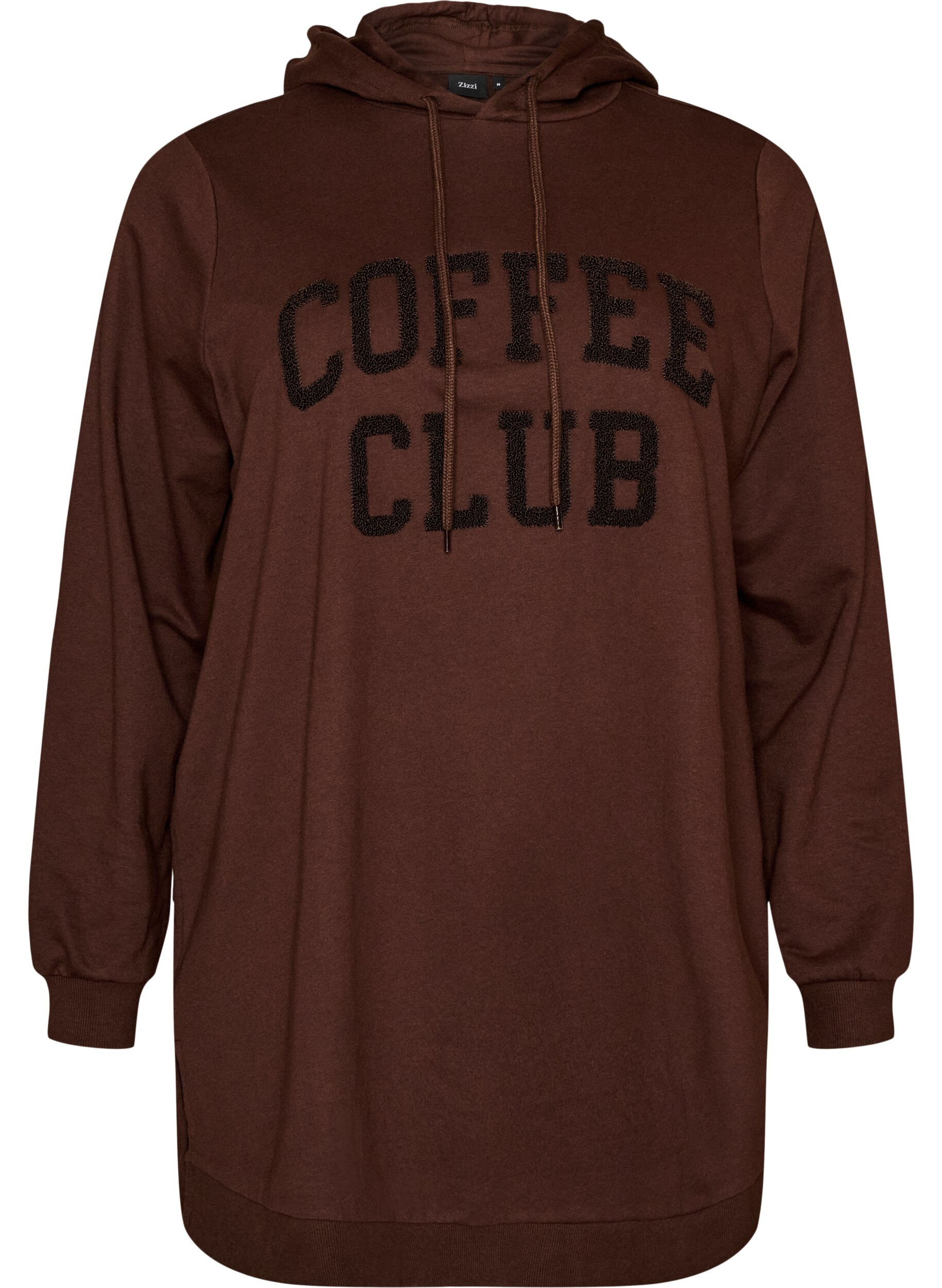 Hoodie mit Textmotiv aus Frottee