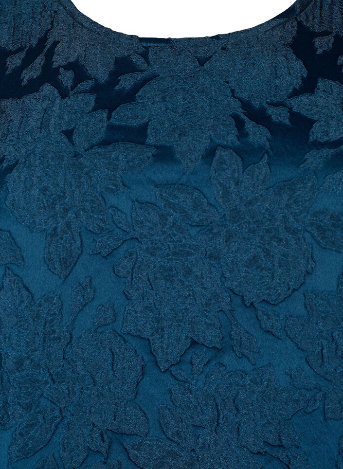  Jacquard-Bluse mit 3/4-Ärmeln, Titan, Packshot image number 2